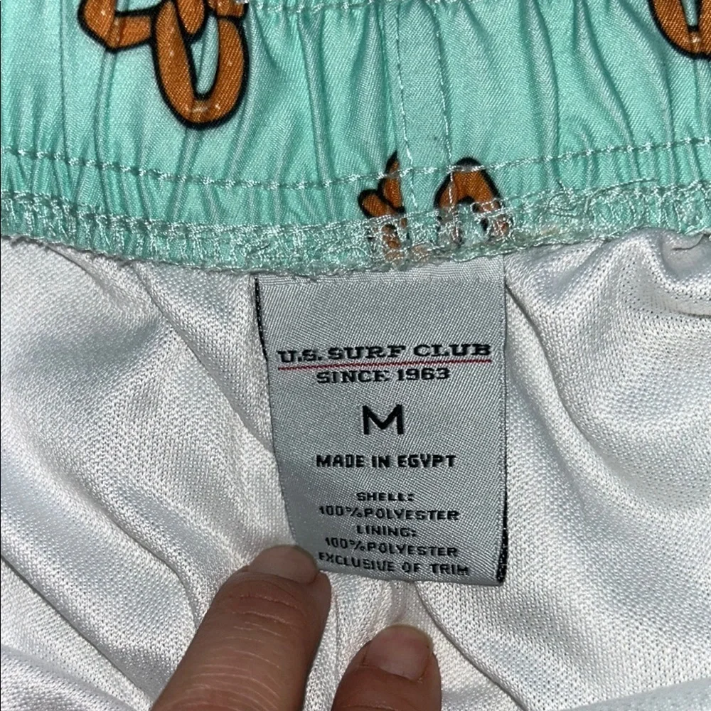 Aqua Pretzel Pattern Men's Swim Trunks